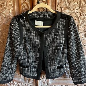 H&M Black and White Tweed Blazer